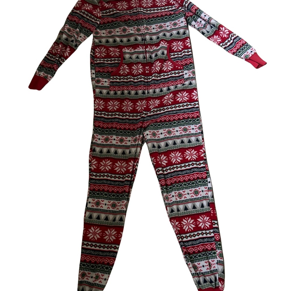 Festive Red and White Patterned Onesie